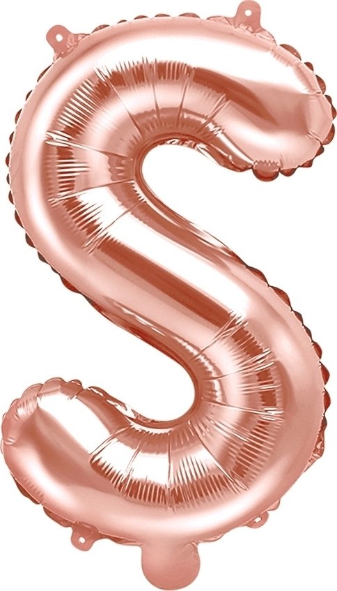Bokstavballonger – Roségull – 35 cm – Bokstav: S – Bokstavballonger, Ballonger