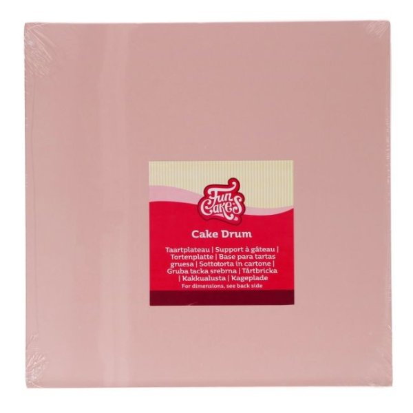 Kakefat Tykt - Rosa pastell - Firkantet - 25 x 25 cm - FunCakes Kakefat Tykt - Rosa pastell - Firkantet - 25 x 25 cm - FunCakes