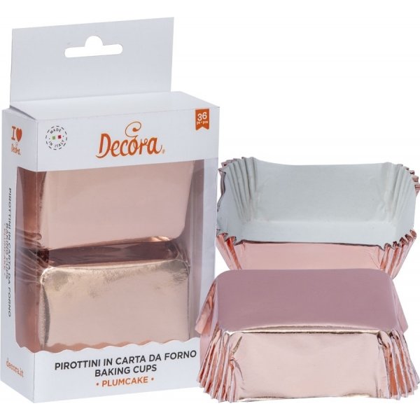 Mini muffinsformer - Ros�gull - Firkantede - 20-pakning