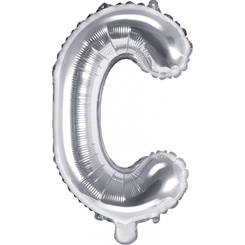 Bokstavballonger – Sølv – 35 cm – Bokstav: C – Bokstavballonger, Ballonger