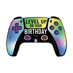 Folieballong - Spillkontroll - Level Up Bursdag - Form - 76 cm Folieballong - Spillkontroll - Level Up Bursdag - Form - 76 cm