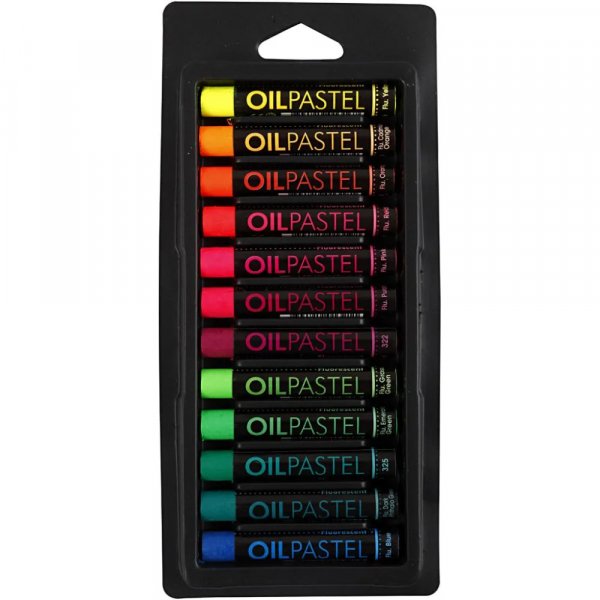 Fargestifter - Oljepasteller - Assorterte farger - 12-pakning