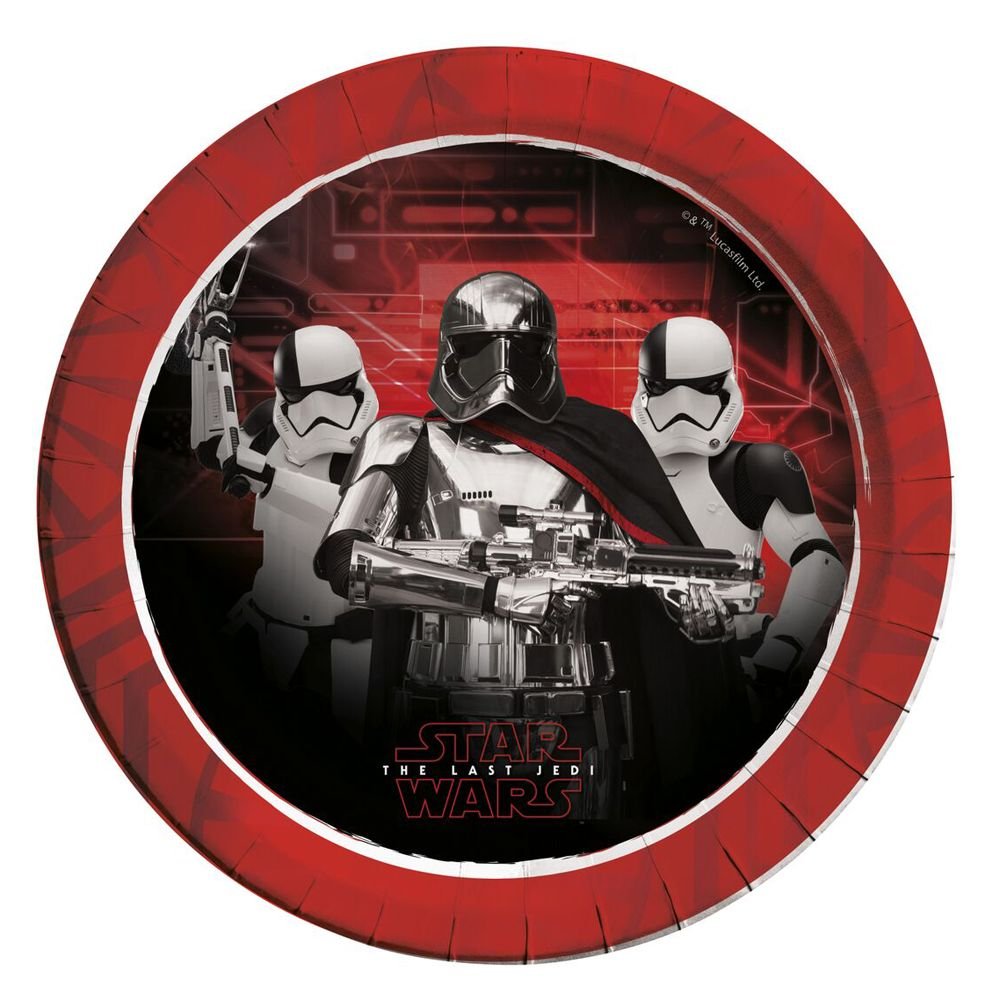 Papptallerkener – Star Wars Episode 8 – 23 cm – 8-pakning – Stjernekrigen