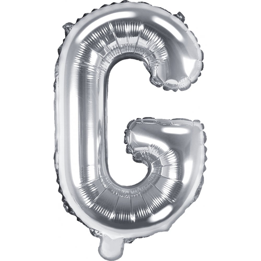 Bokstavballonger – Sølv – 35 cm – Bokstav: G – Bokstavballonger, Ballonger
