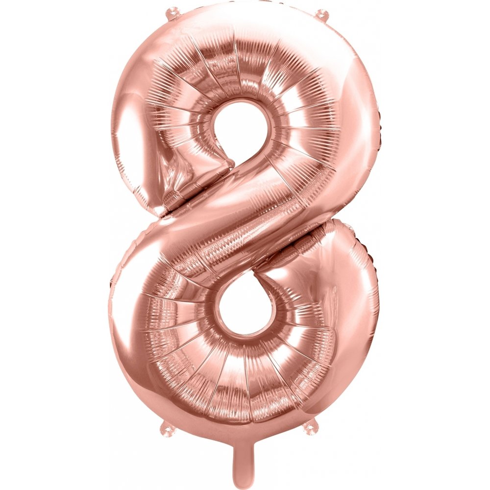 Tallballong – Roségull – 86 cm – Nummer: 8 – Tallballonger, Ballonger