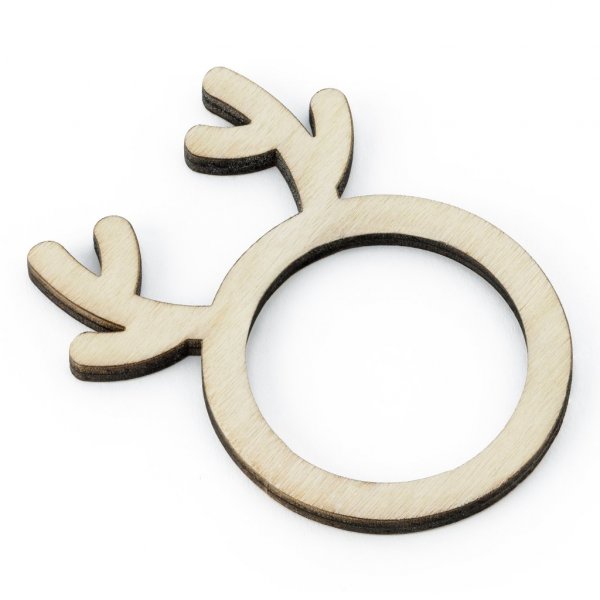 Serviettringer i tre - Reinsdyr - 6-pakning