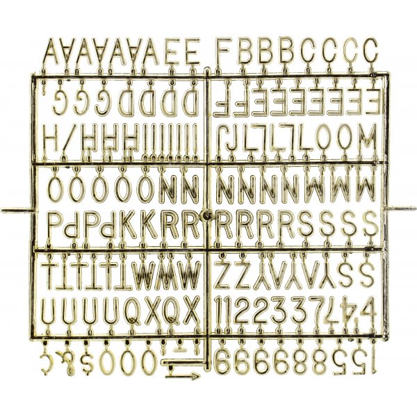 Bokstavtavle - Hjerte - Hvit/Gull Bokstavtavle - Hjerte - Hvit/Gull