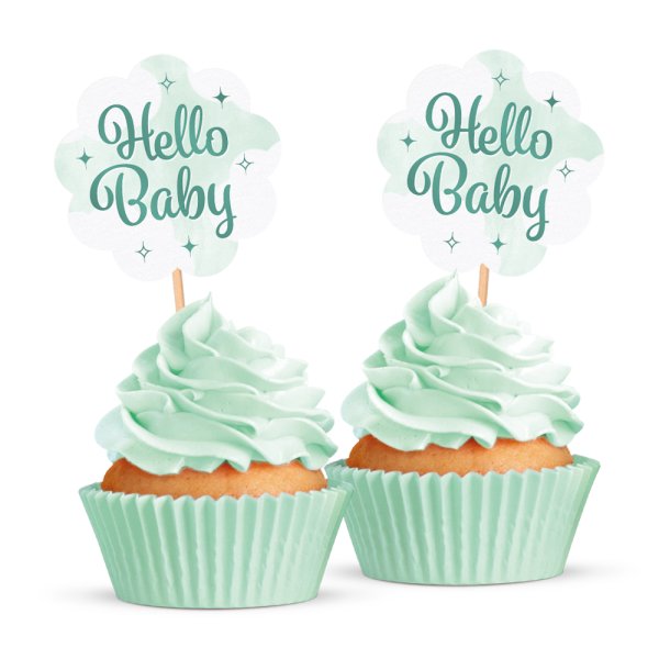 Kakepinner - Hello Baby - Mint - 12-pakning Kakepinner - Hello Baby - Mint - 12-pakning