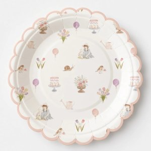 Papptallerkener - Hagefest - Lavendelbl� - 17 cm - 8-pakning