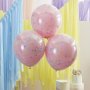 Store konfettiballonger - dobbeltlagde - rosa/pastell - 3-pakning