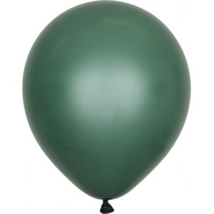 Miniballonger ensfarget - Premium 13 cm - Mrkegrnn