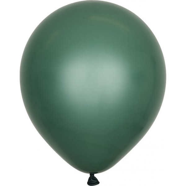 Miniballonger ensfarget - Premium 13 cm - Mrkegrnn
