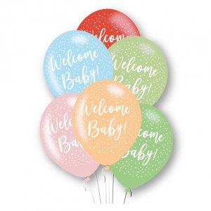 Ballonger - Welcome Baby - Pastellmiks - 6-pakning Ballonger - Welcome Baby - Pastellmiks - 6-pakning