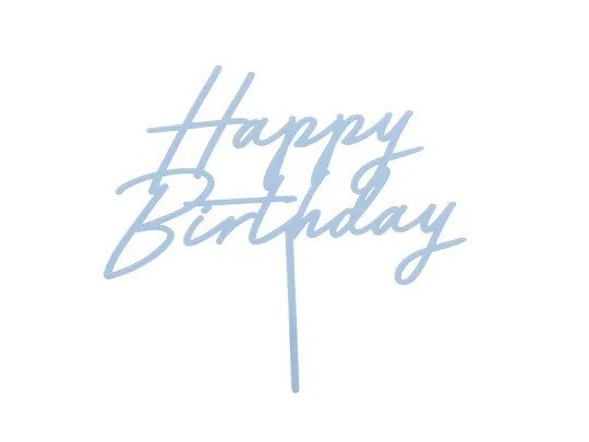 Kaketopper - Gratulerer med dagen - Akryl - Lysebl�