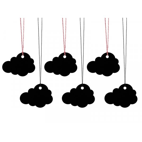 Tagger - Skyer - Svart - 6 stk