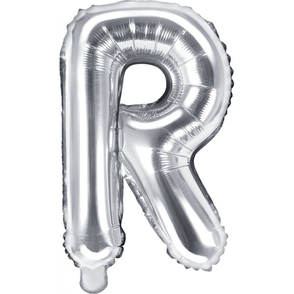 Bokstavballonger – Sølv – 35 cm – Bokstav: R – Bokstavballonger, Ballonger