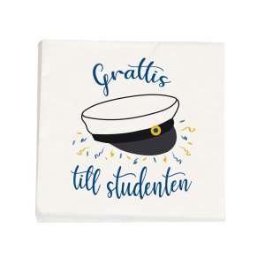Små servietter - Gratulerer til uteksaminerte - Blå/Hvit - 25x25 cm - 16-pakning Små servietter - Gratulerer til uteksaminerte - Blå/Hvit - 25x25 cm - 16-pakning