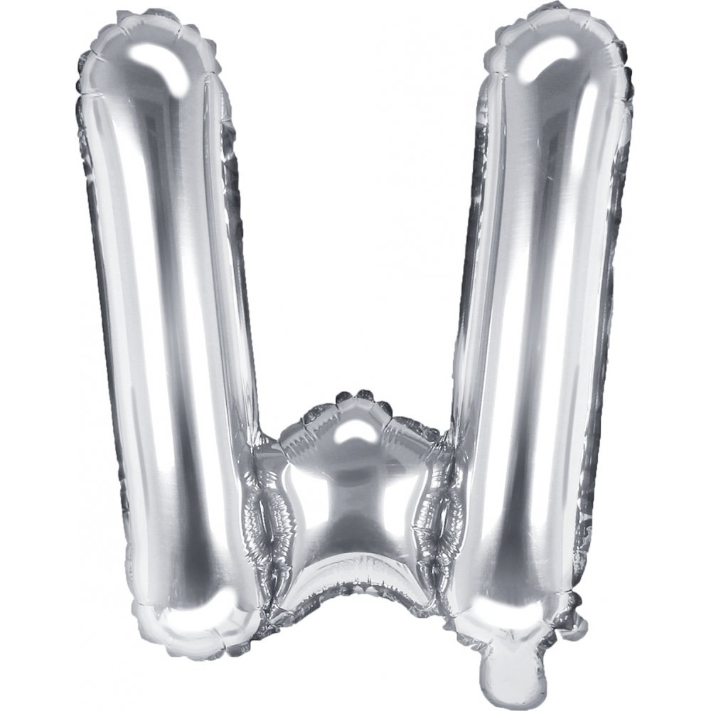 Bokstavballonger - Sølv - 35 cm - Bokstav: W - Bokstavballonger, Ballonger