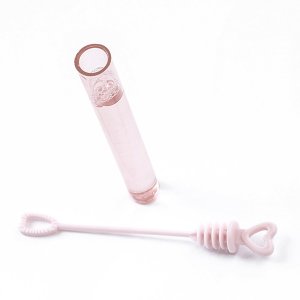 Bryllupsbobler - Hjertestav Rosa - 48-pakning