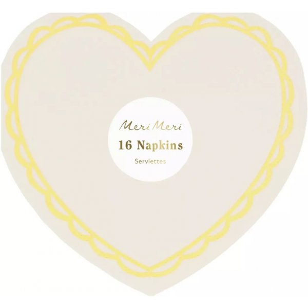 Servietter - Hjerter - Pastellfarger