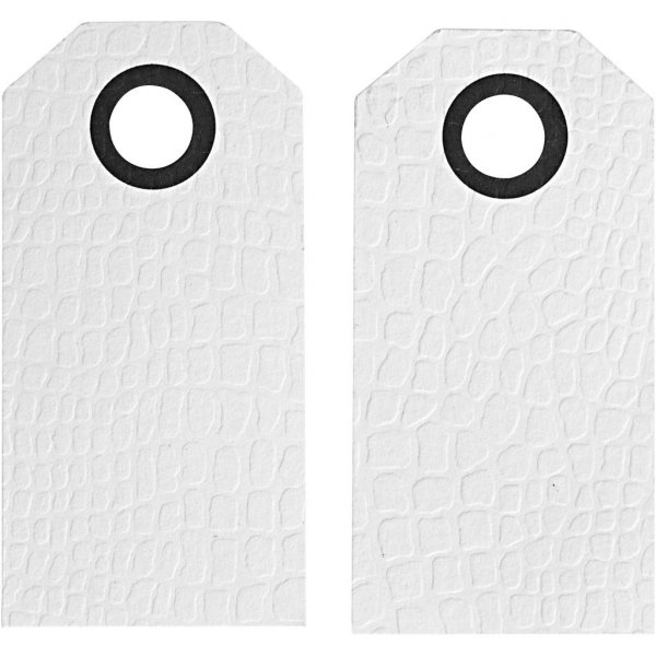 Merkelapper - Hvit - 6 cm - 20-pakning