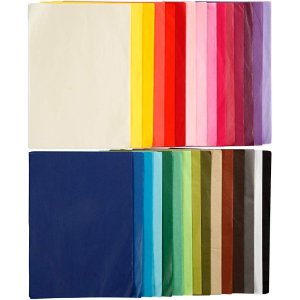 Silkepapir - 300 ark - Storpakke - Assorterte farger