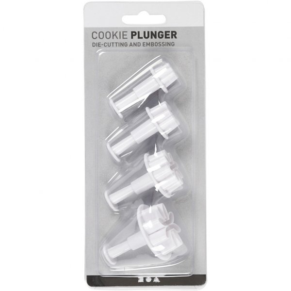 Pregede kakeutstikkere - 4-pakning - Blomster