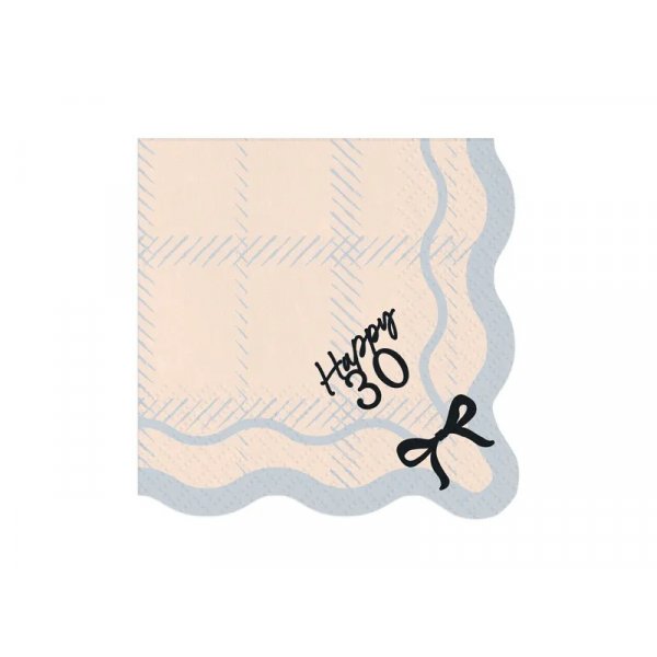 Servietter - Happy 30 - Svart/Hvit - 12-pakning
