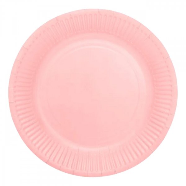 Papptallerkener - Rosa 23 cm - 16-pakning Papptallerkener - Rosa 23 cm - 16-pakning