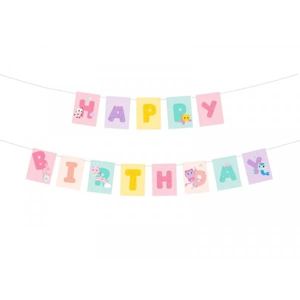 Girlander - Gabbys dukkehus - Gratulerer med dagen - 180 x 15 cm Girlander - Gabbys dukkehus - Gratulerer med dagen - 180 x 15 cm