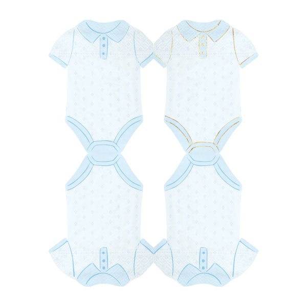 Servietter - Babybody - Bl�/Gull - 10-pakning