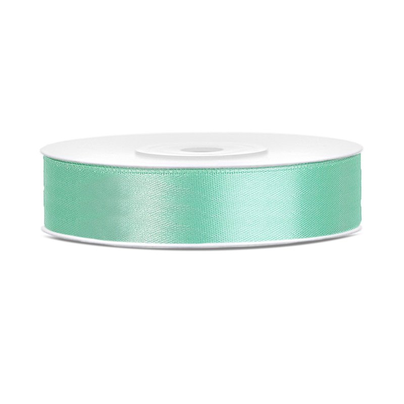 Satengbånd – 25 m – Mint – Bredde: 12 mm – Bleiekake, Baby Shower