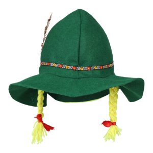 Hatt med fletter - Oktoberfest - Grønn Hatt med fletter - Oktoberfest - Grønn
