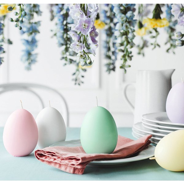 Stearinlys - Egg - 10 cm - Hvit Stearinlys - Egg - 10 cm - Hvit