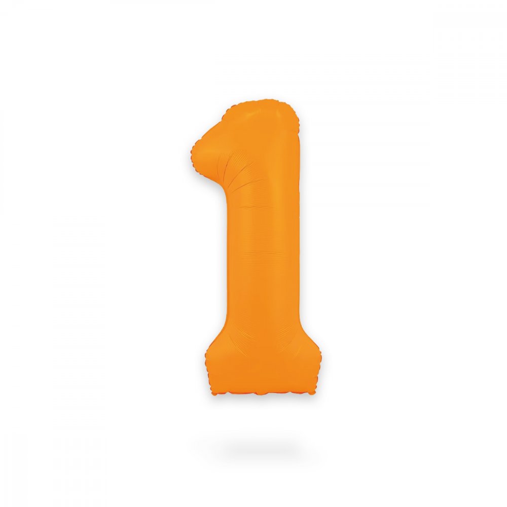 Ballongnummer - Neonoransje - 86 cm - Nummer: 1 - Tallballonger, Ballonger