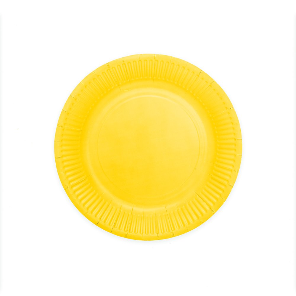 Papptallerkener – Gul – 23 cm – 8-pakning – Papirtallerkener, Borddekking