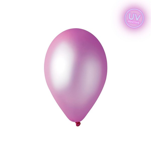 Lateksballonger - Neon Lilla - UV Gld - 28 cm
