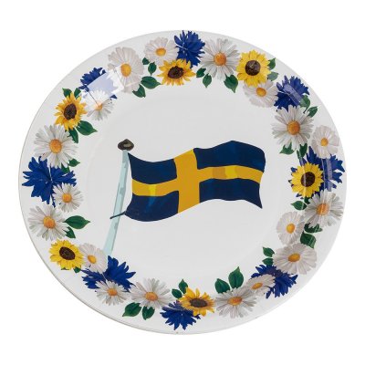 Papptallrikar - Blommor/Svenska flaggan
