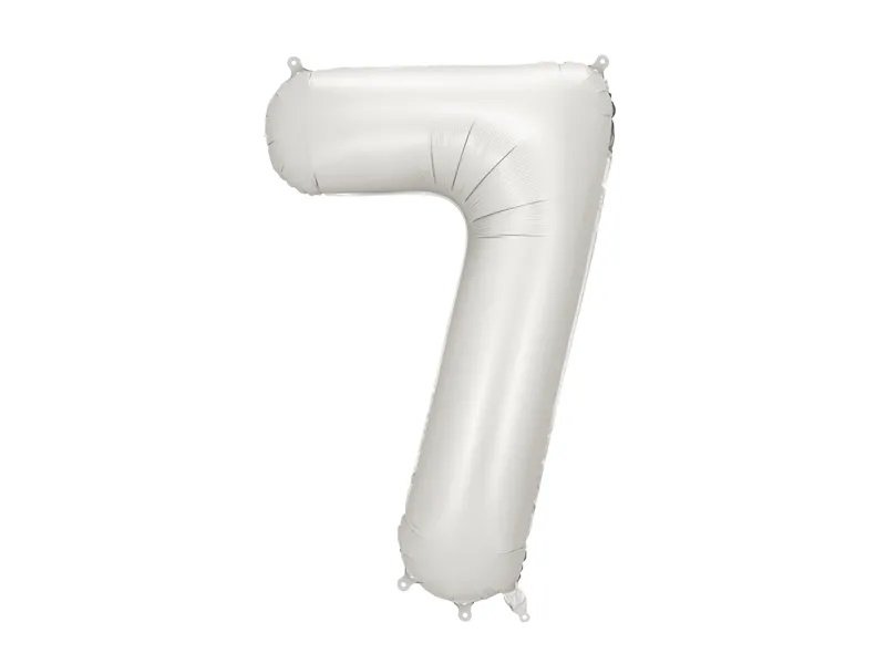 Tallballong – Matt sølv – 86 cm – Nummer: 7 – Tallballonger, Ballonger