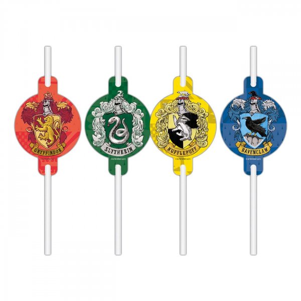 Sugerør Harry Potter Galtvort-hus 4-pakning Sugerør Harry Potter Galtvort-hus 4-pakning