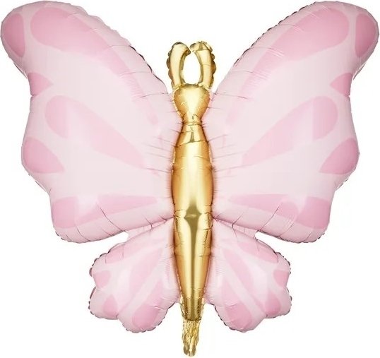 Folieballong - Sommerfugl - Rosa