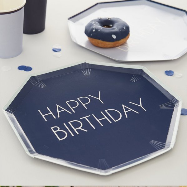 Papptallerkener - Mix it up Blue - 8-pakning