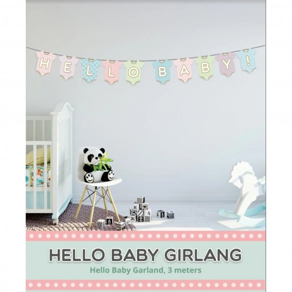 Girlander - Hello baby - Pastell - Babybodies - 3 meter