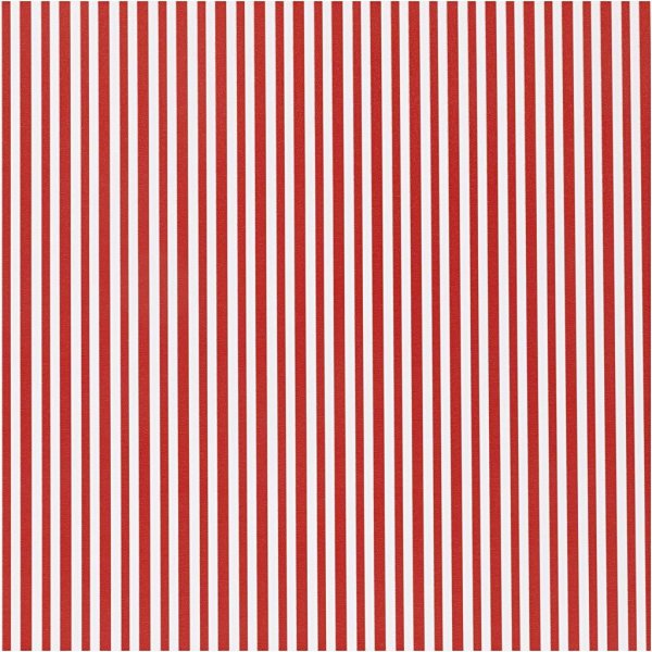 Gavepapir - Stripete Rød/Hvit - 0,5 x 5m Gavepapir - Stripete Rød/Hvit - 0,5 x 5m
