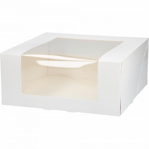 Kakeboks med vindu - Hvit - 28x28x12 cm Kakeboks med vindu - Hvit - 28x28x12 cm