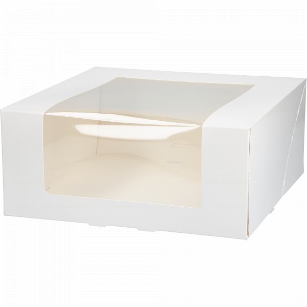 Kakeboks med vindu - Hvit - 28x28x12 cm Kakeboks med vindu - Hvit - 28x28x12 cm