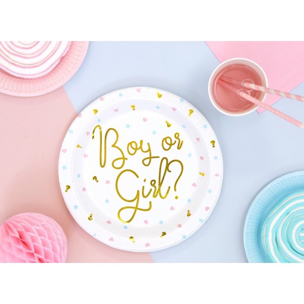 Papptallerkener - Gutt eller jente? - 6-pakning