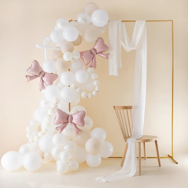 Folieballong - Sl�yfer - Lys rosa - 55 cm - 3-pakning