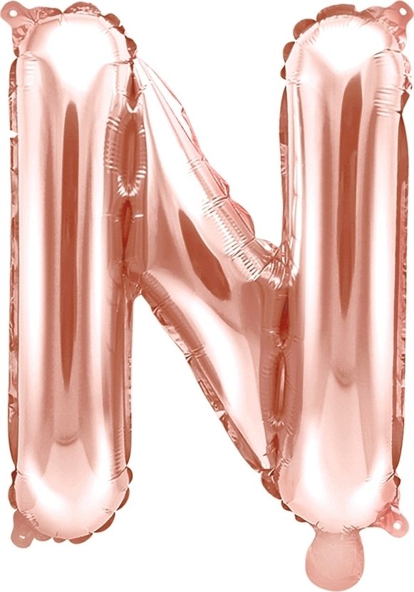 Bokstavballonger – Roségull – 35 cm – Bokstav: N – Bokstavballonger, Ballonger