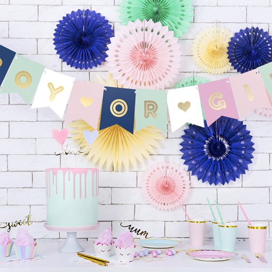 Vimpel - Gutt eller Jente - Blå/Rosa/Mintgrønn Vimpel - Gutt eller Jente - Blå/Rosa/Mintgrønn